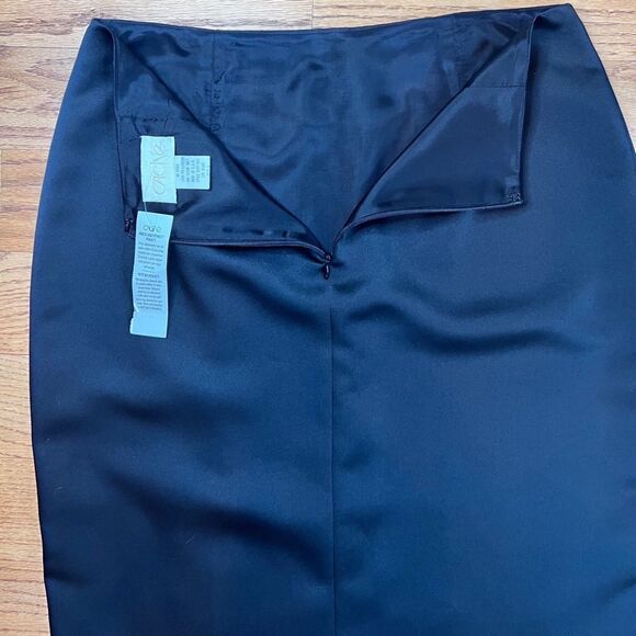 Cache’ Black Satin Short Evening Skirt Side Slit Lined Elegant Size 6 NWT - Picture 4 of 9